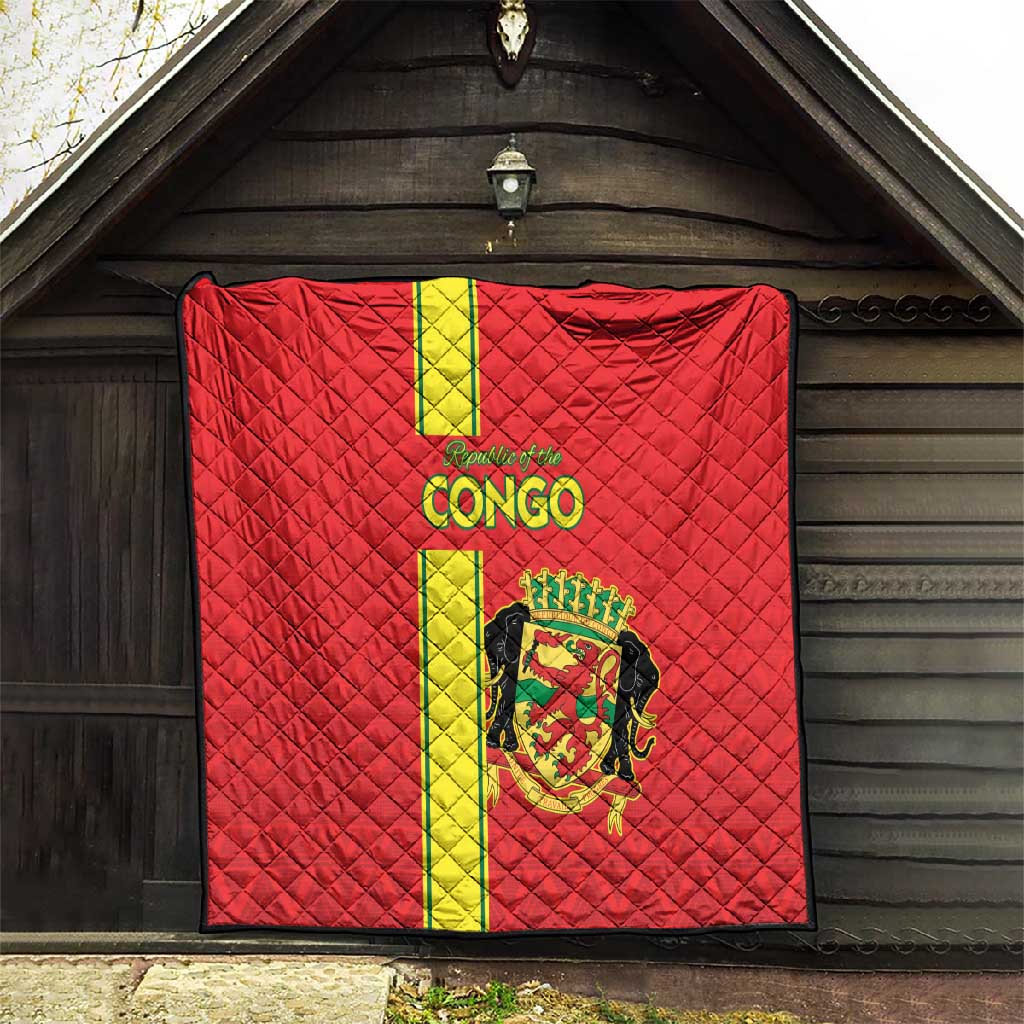 Republique du Congo Football Quilt Go Ba Diabulu ya Mbwaki Red Color LT15