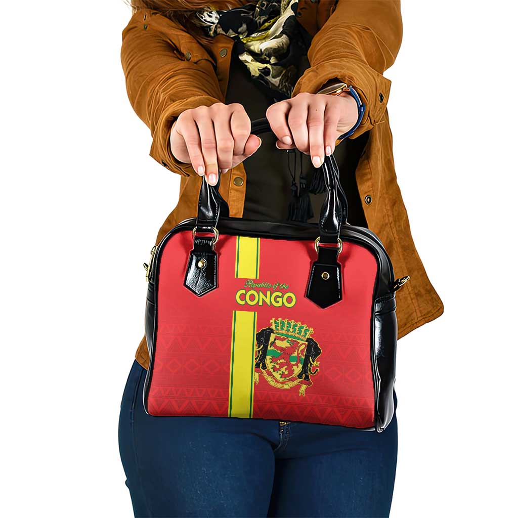 Congo Brazzaville Football Shoulder Handbag Go Ba Diabulu ya Mbwaki Red Color LT15