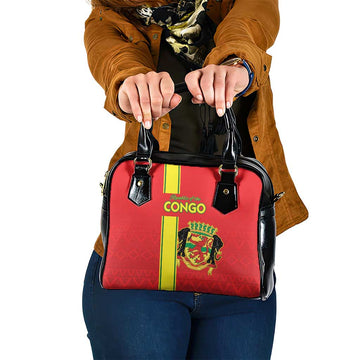 Congo Brazzaville Football Shoulder Handbag Go Ba Diabulu ya Mbwaki Red Color LT15
