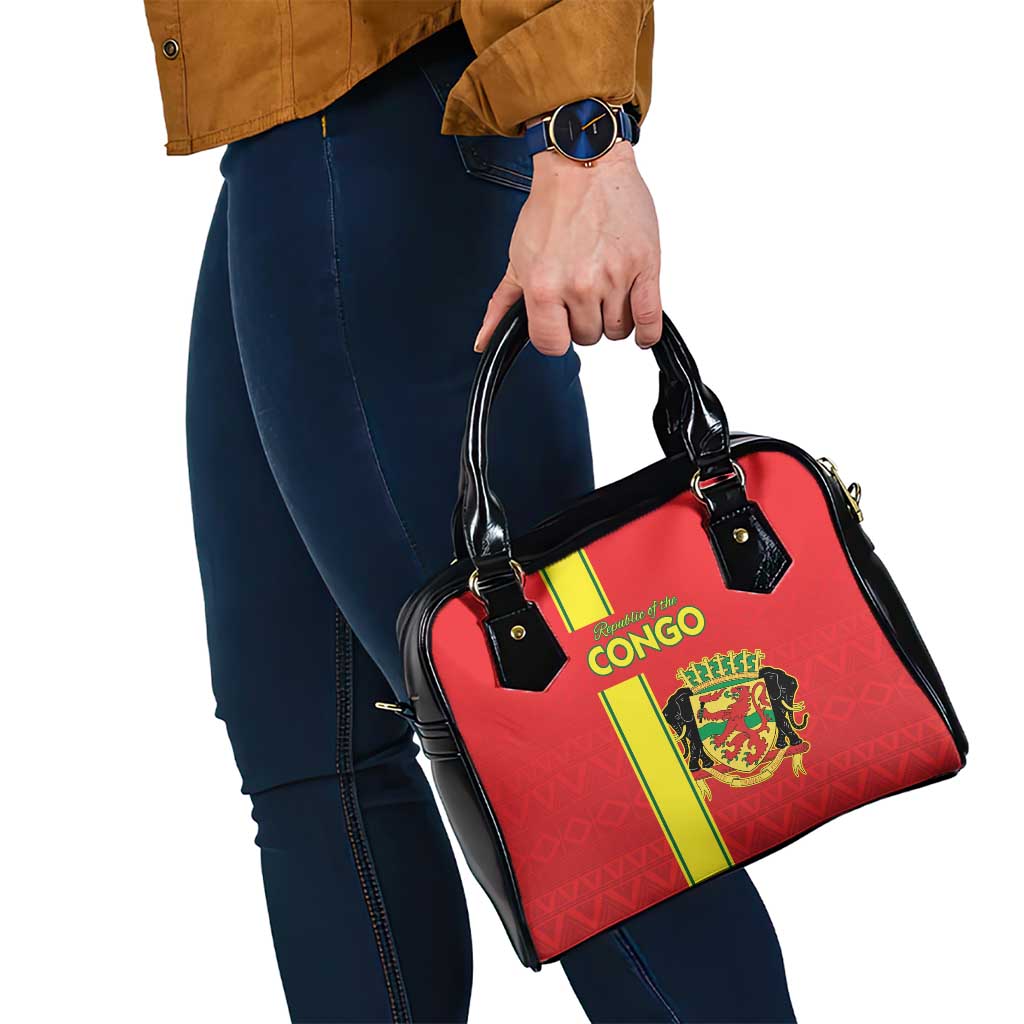 Congo Brazzaville Football Shoulder Handbag Go Ba Diabulu ya Mbwaki Red Color LT15