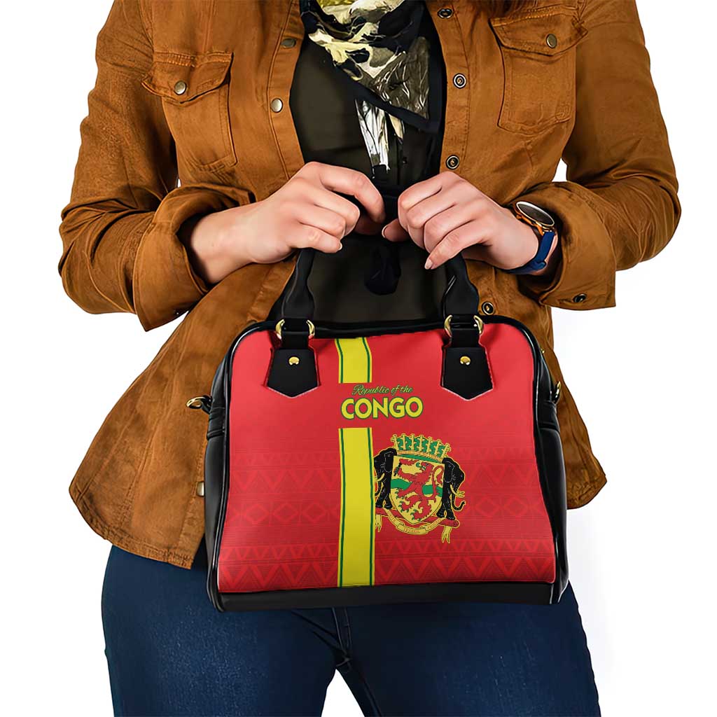 Congo Brazzaville Football Shoulder Handbag Go Ba Diabulu ya Mbwaki Red Color LT15