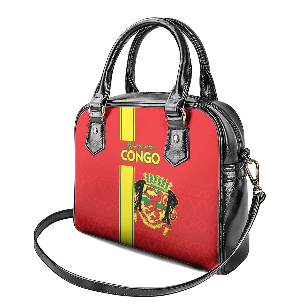 Congo Brazzaville Football Shoulder Handbag Go Ba Diabulu ya Mbwaki Red Color LT15