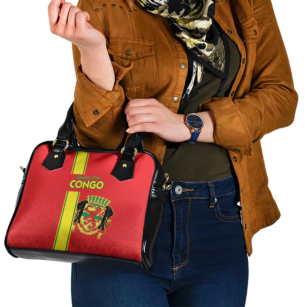 Congo Brazzaville Football Shoulder Handbag Go Ba Diabulu ya Mbwaki Red Color LT15