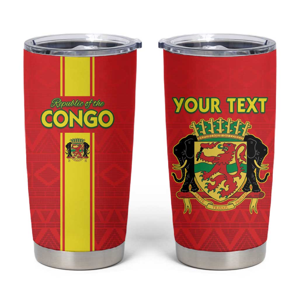 Custom Republique du Congo Football Tumbler Cup Go Ba Diabulu ya Mbwaki Red Color LT15