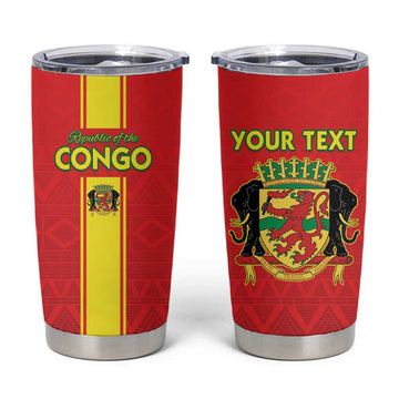 Custom Republique du Congo Football Tumbler Cup Go Ba Diabulu ya Mbwaki Red Color LT15