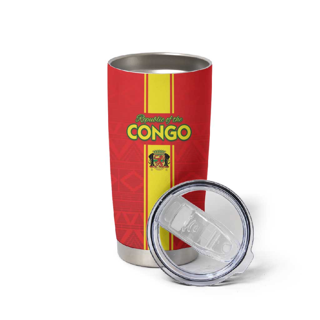 Custom Republique du Congo Football Tumbler Cup Go Ba Diabulu ya Mbwaki Red Color LT15