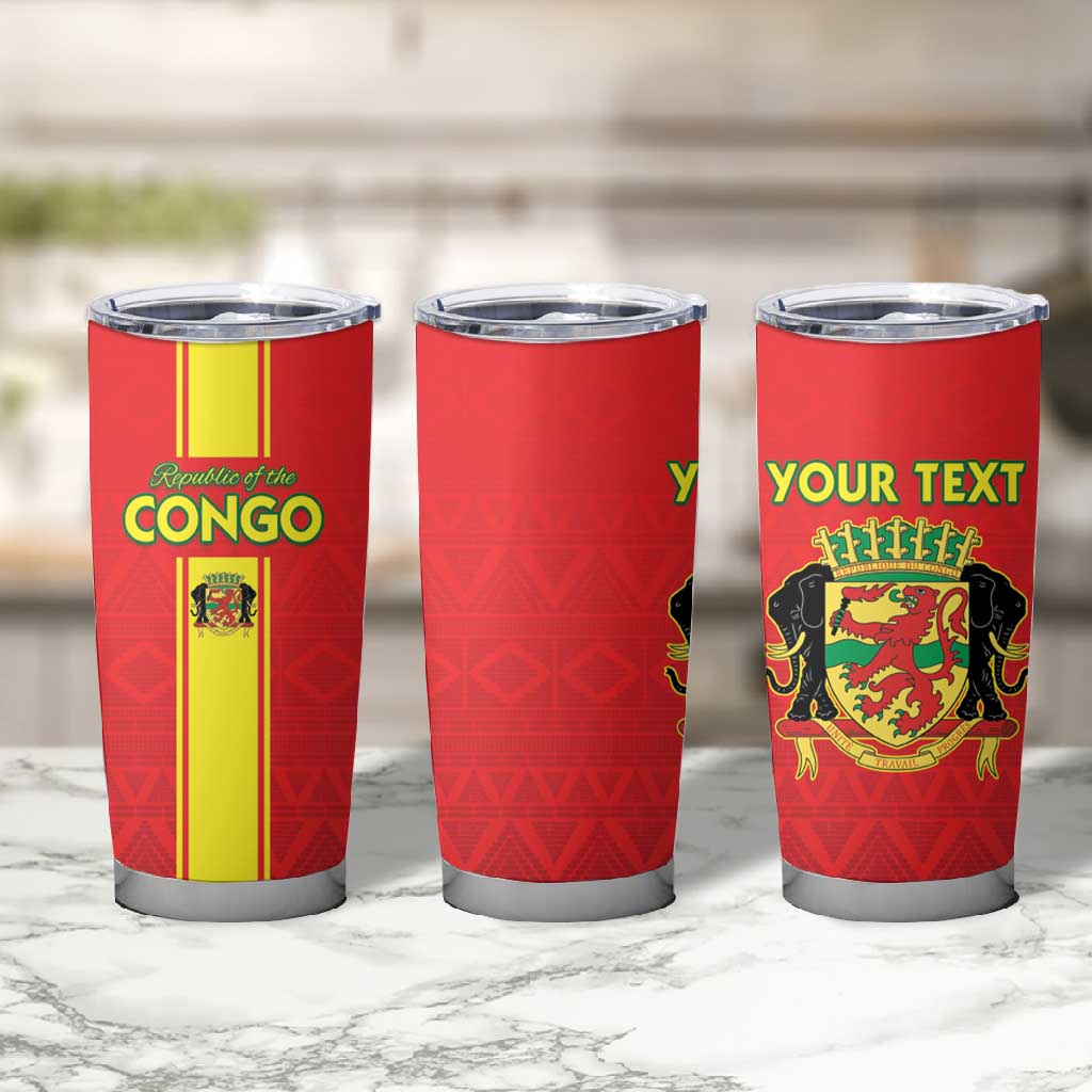 Custom Republique du Congo Football Tumbler Cup Go Ba Diabulu ya Mbwaki Red Color LT15