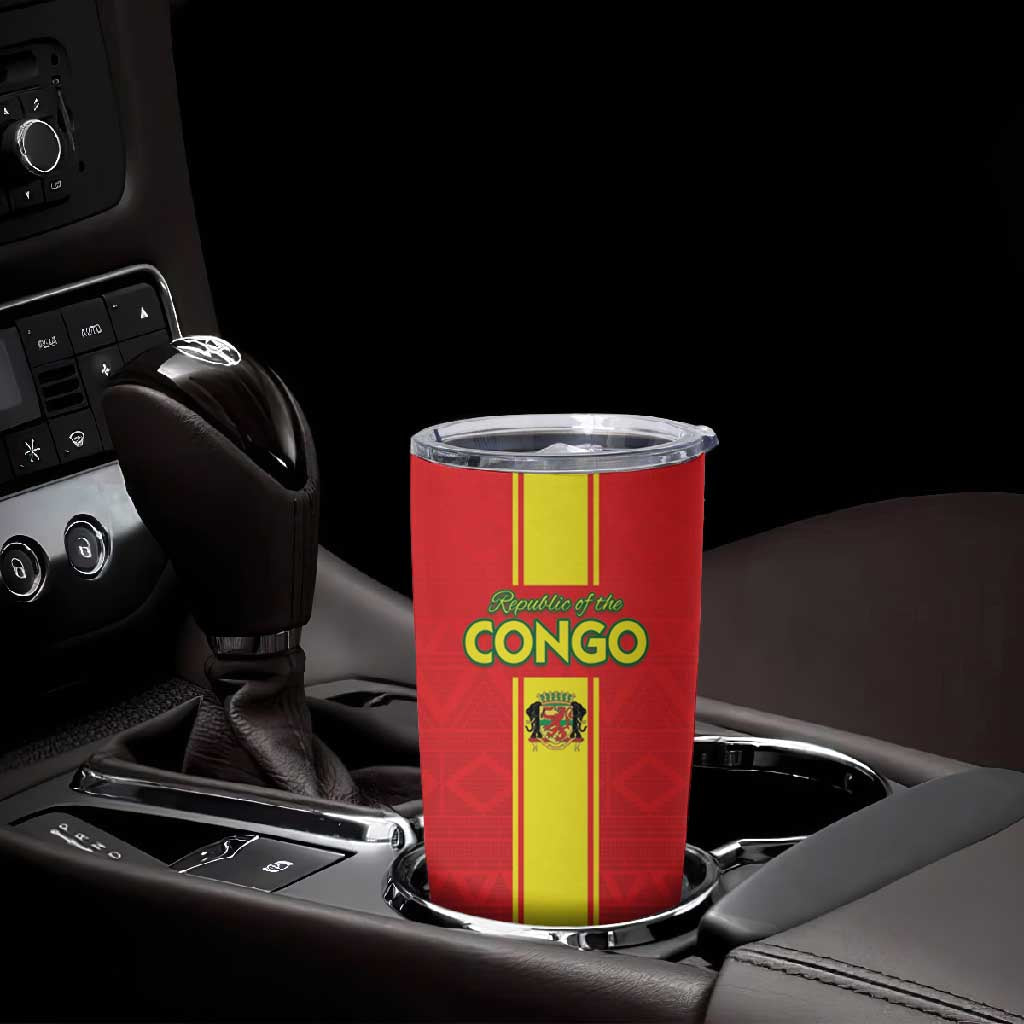 Custom Republique du Congo Football Tumbler Cup Go Ba Diabulu ya Mbwaki Red Color LT15