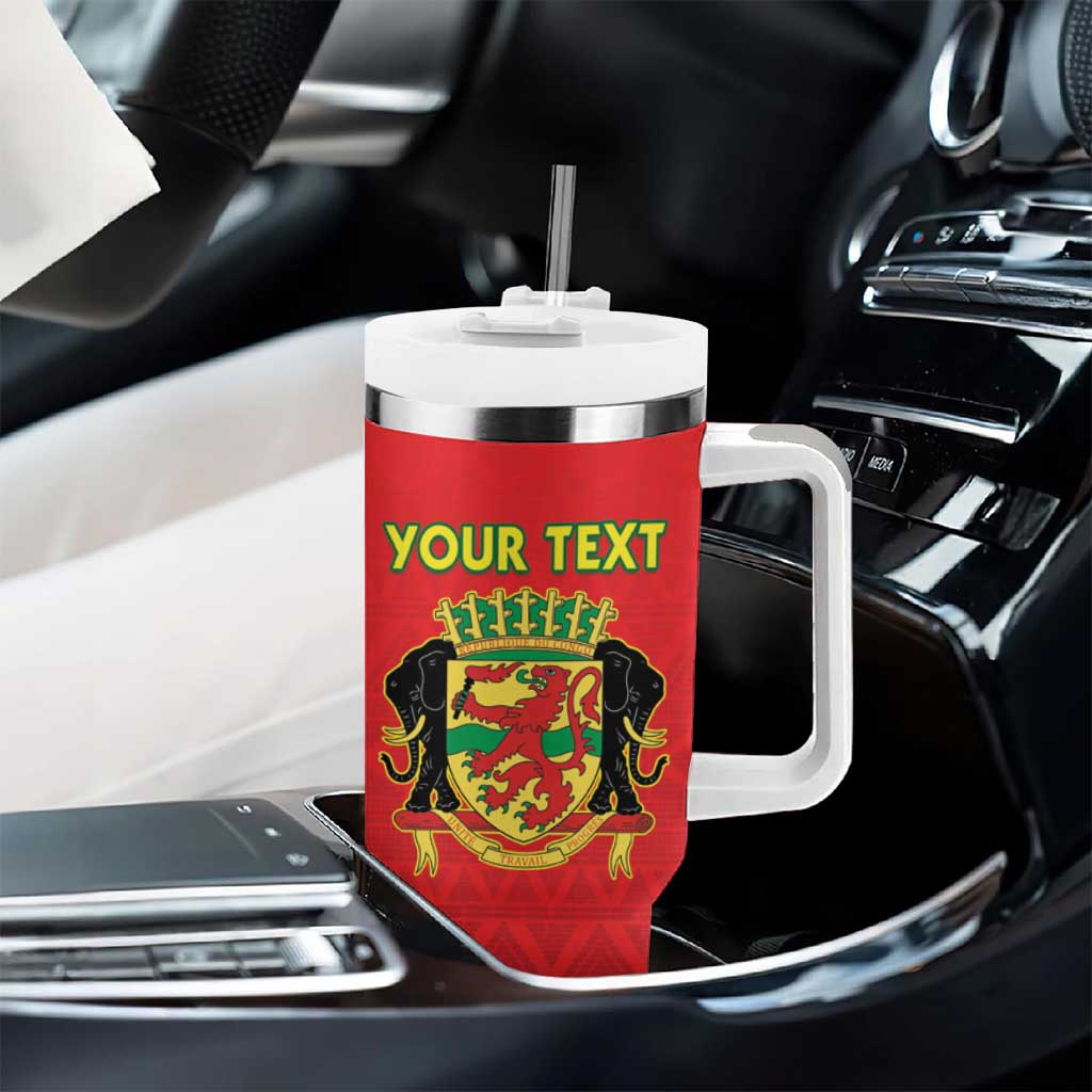 Custom Republique du Congo Football Tumbler With Handle Go Ba Diabulu ya Mbwaki Red Color LT15