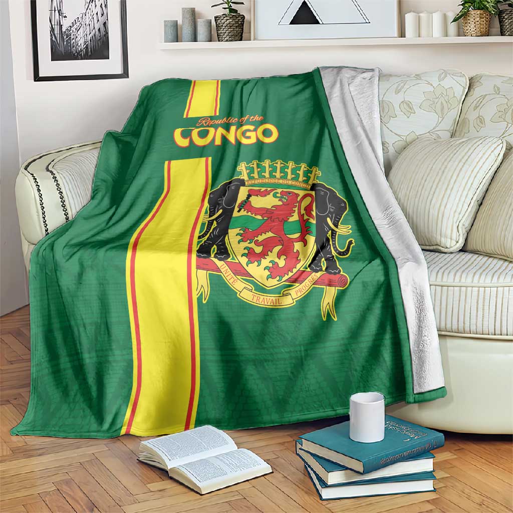 Republique du Congo Football Blanket Go Ba Diabulu ya Mbwaki Green Color LT15