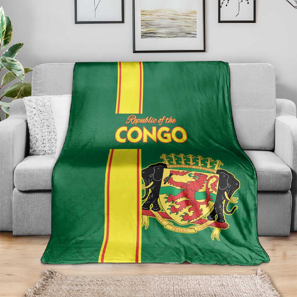 Republique du Congo Football Blanket Go Ba Diabulu ya Mbwaki Green Color LT15