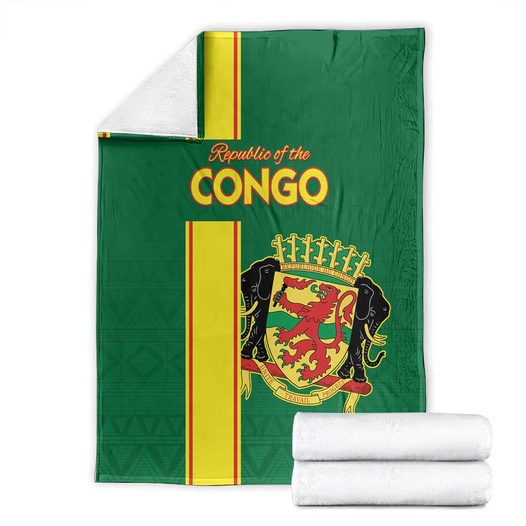 Republique du Congo Football Blanket Go Ba Diabulu ya Mbwaki Green Color LT15