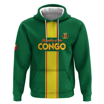 Custom Congo Brazzaville Football Hoodie Go Ba Diabulu ya Mbwaki Green Color LT15