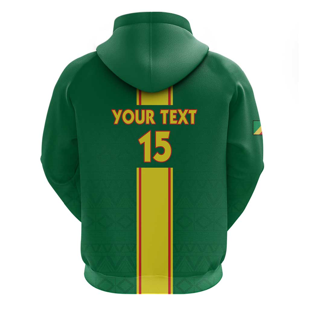Custom Congo Brazzaville Football Hoodie Go Ba Diabulu ya Mbwaki Green Color LT15