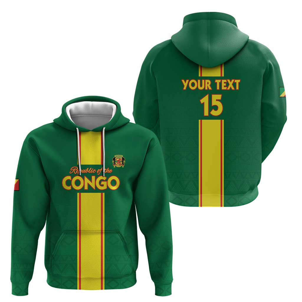 Custom Congo Brazzaville Football Hoodie Go Ba Diabulu ya Mbwaki Green Color LT15