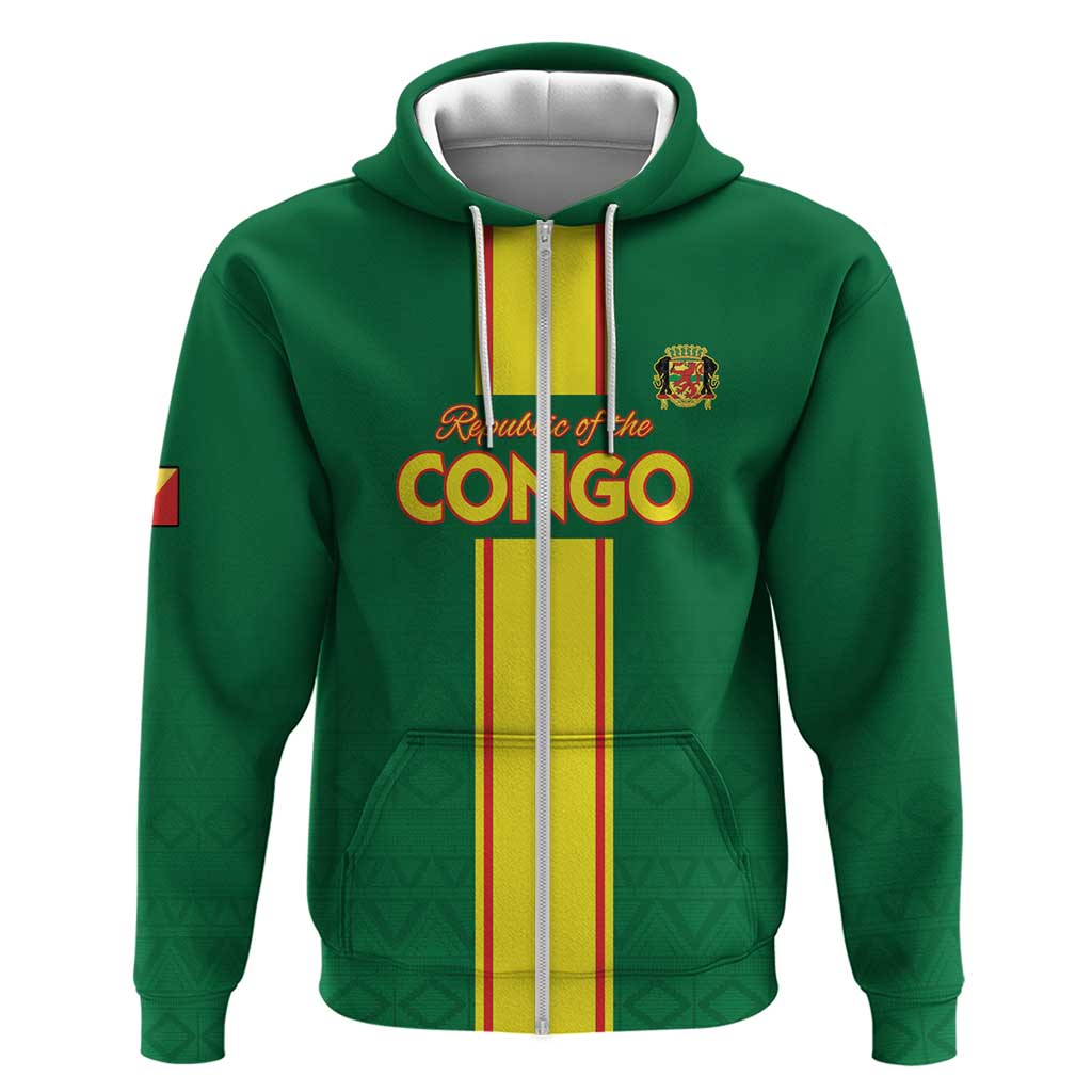 Custom Congo Brazzaville Football Hoodie Go Ba Diabulu ya Mbwaki Green Color LT15