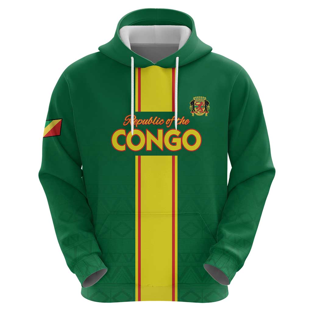 Custom Congo Brazzaville Football Hoodie Go Ba Diabulu ya Mbwaki Green Color LT15