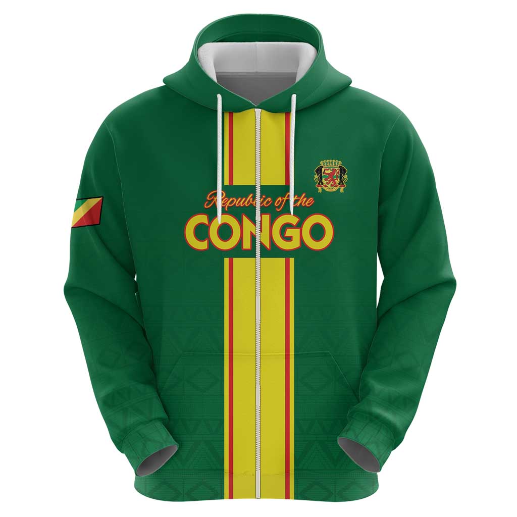 Custom Congo Brazzaville Football Hoodie Go Ba Diabulu ya Mbwaki Green Color LT15