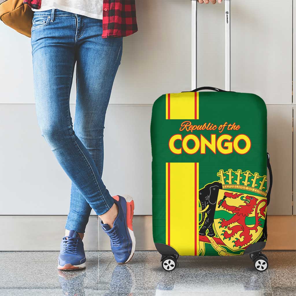Congo Brazzaville Football Luggage Cover Go Ba Diabulu ya Mbwaki Green Color LT15