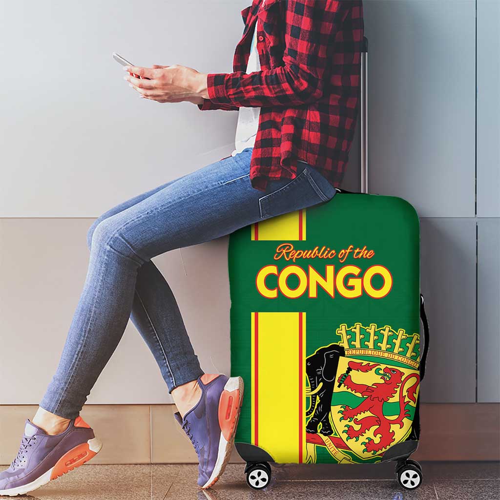 Congo Brazzaville Football Luggage Cover Go Ba Diabulu ya Mbwaki Green Color LT15