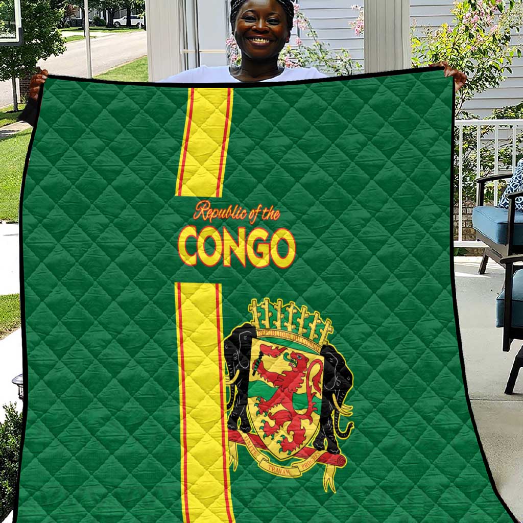 Republique du Congo Football Quilt Go Ba Diabulu ya Mbwaki Green Color LT15