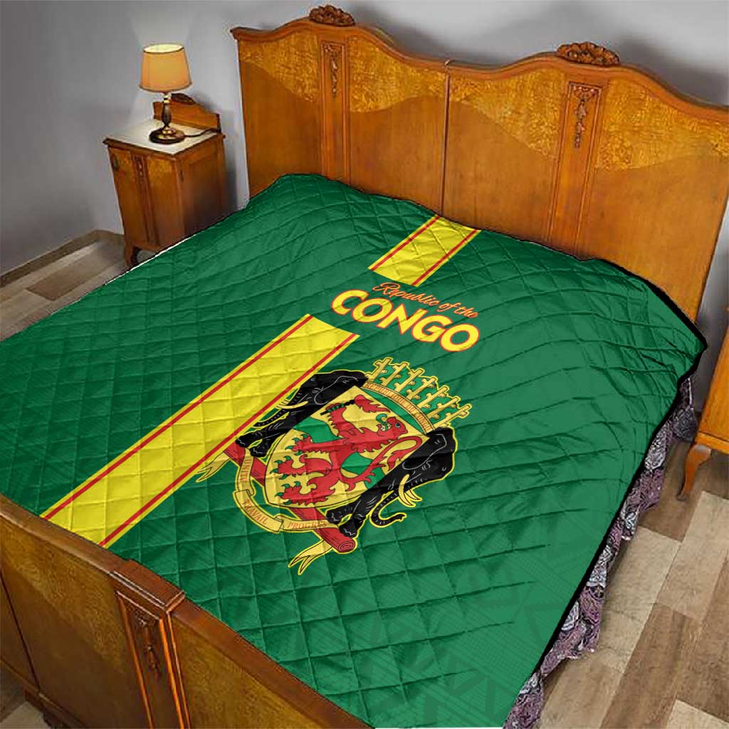 Republique du Congo Football Quilt Go Ba Diabulu ya Mbwaki Green Color LT15
