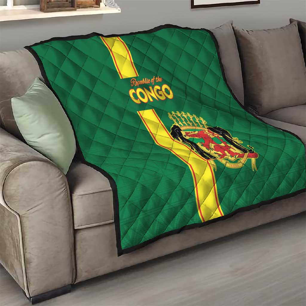Republique du Congo Football Quilt Go Ba Diabulu ya Mbwaki Green Color LT15