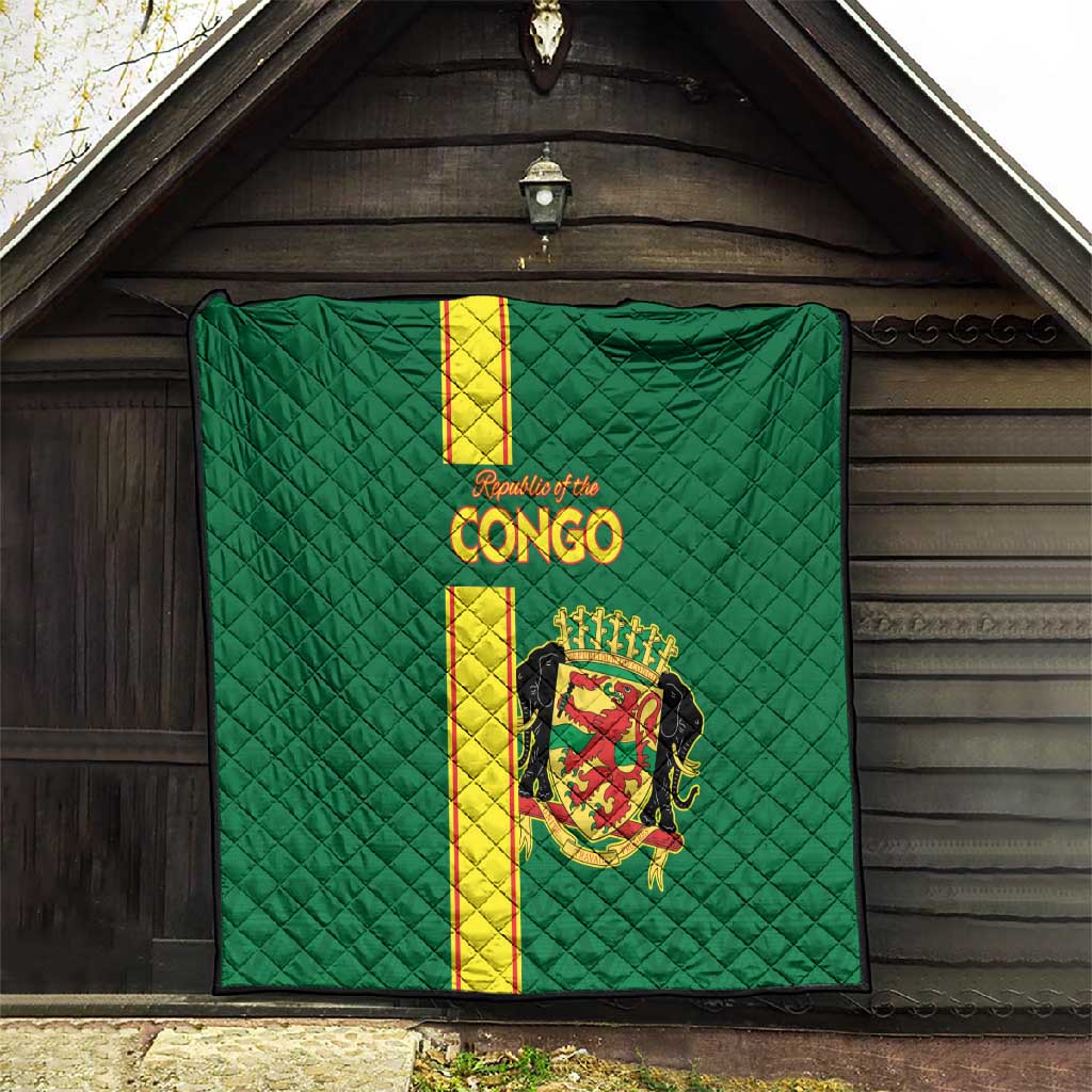 Republique du Congo Football Quilt Go Ba Diabulu ya Mbwaki Green Color LT15