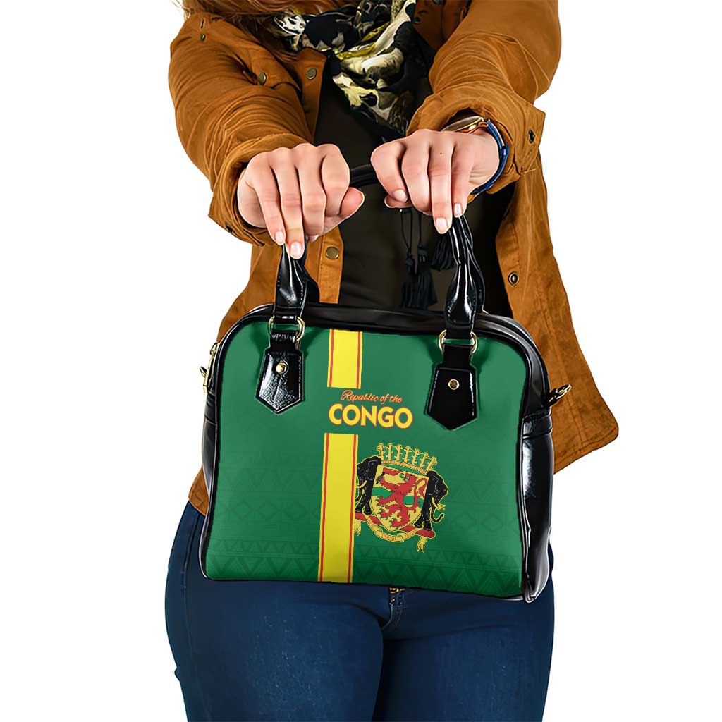 Congo Brazzaville Football Shoulder Handbag Go Ba Diabulu ya Mbwaki Green Color LT15