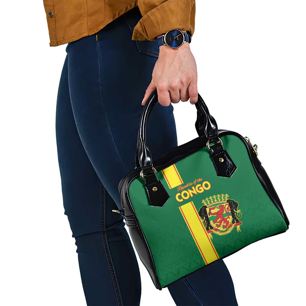 Congo Brazzaville Football Shoulder Handbag Go Ba Diabulu ya Mbwaki Green Color LT15