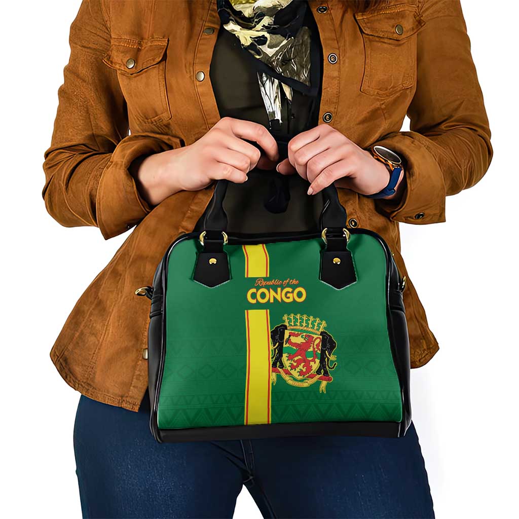 Congo Brazzaville Football Shoulder Handbag Go Ba Diabulu ya Mbwaki Green Color LT15
