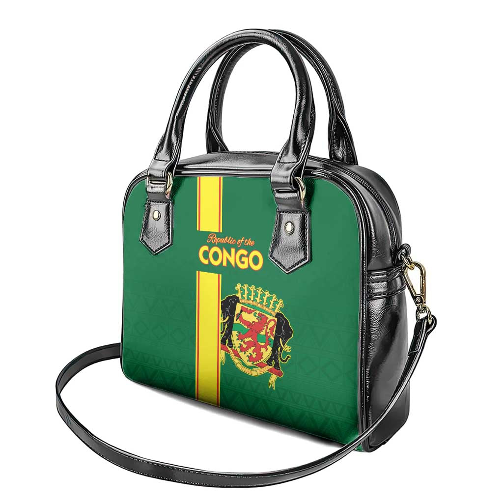 Congo Brazzaville Football Shoulder Handbag Go Ba Diabulu ya Mbwaki Green Color LT15