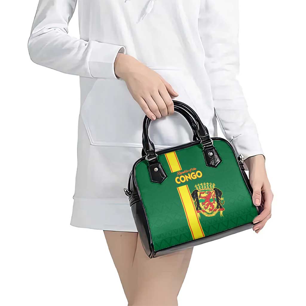 Congo Brazzaville Football Shoulder Handbag Go Ba Diabulu ya Mbwaki Green Color LT15