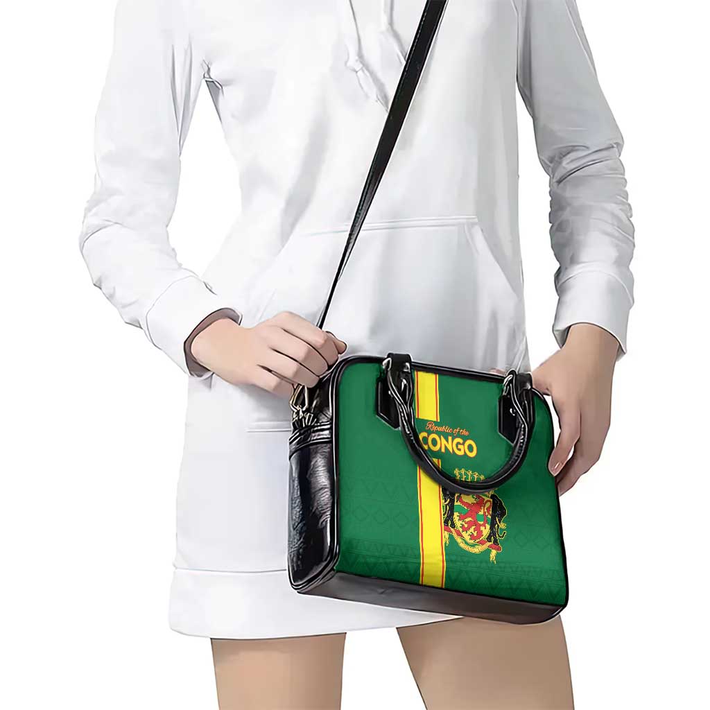 Congo Brazzaville Football Shoulder Handbag Go Ba Diabulu ya Mbwaki Green Color LT15