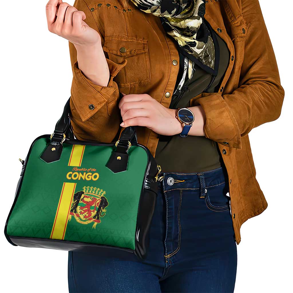 Congo Brazzaville Football Shoulder Handbag Go Ba Diabulu ya Mbwaki Green Color LT15