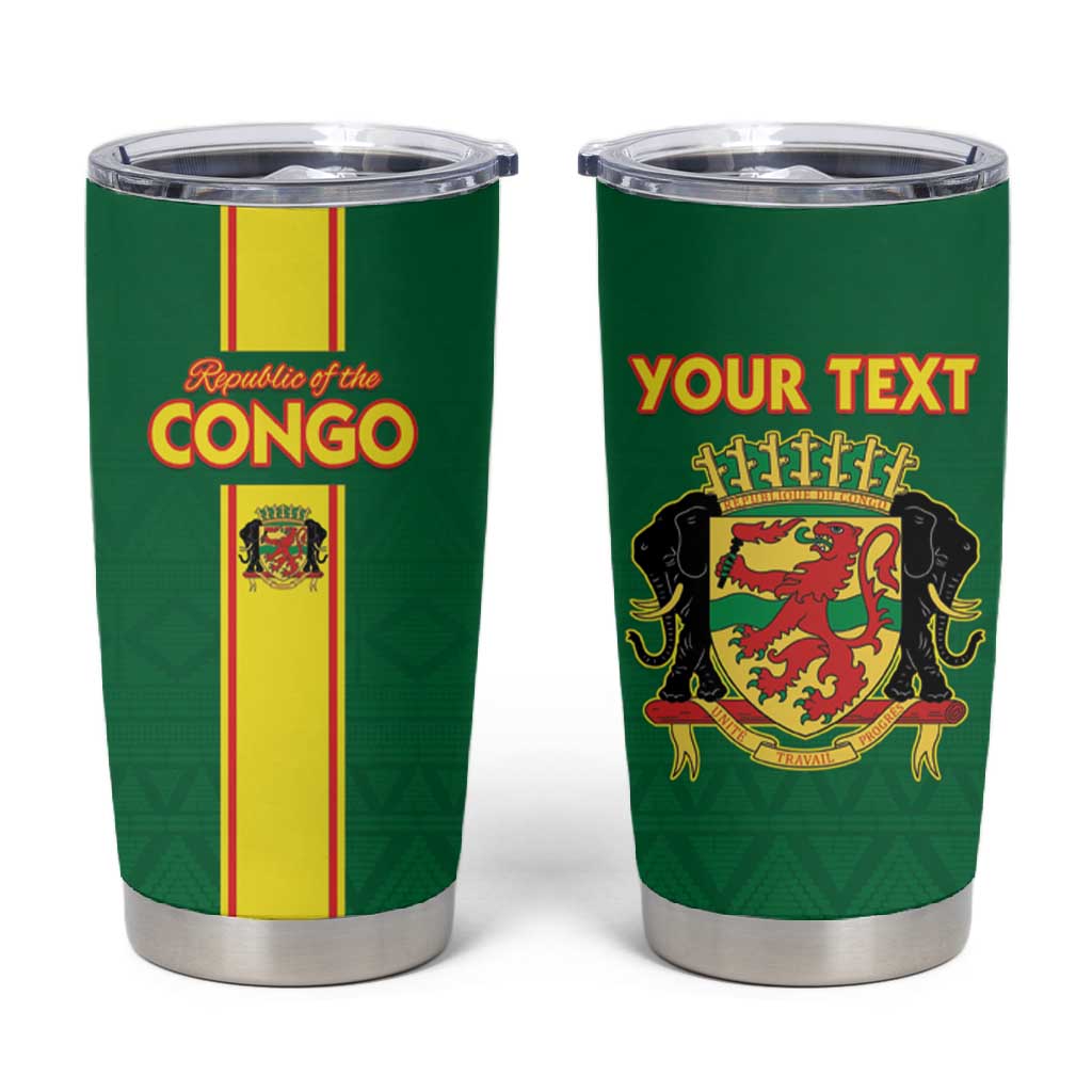 Custom Republique du Congo Football Tumbler Cup Go Ba Diabulu ya Mbwaki Green Color LT15