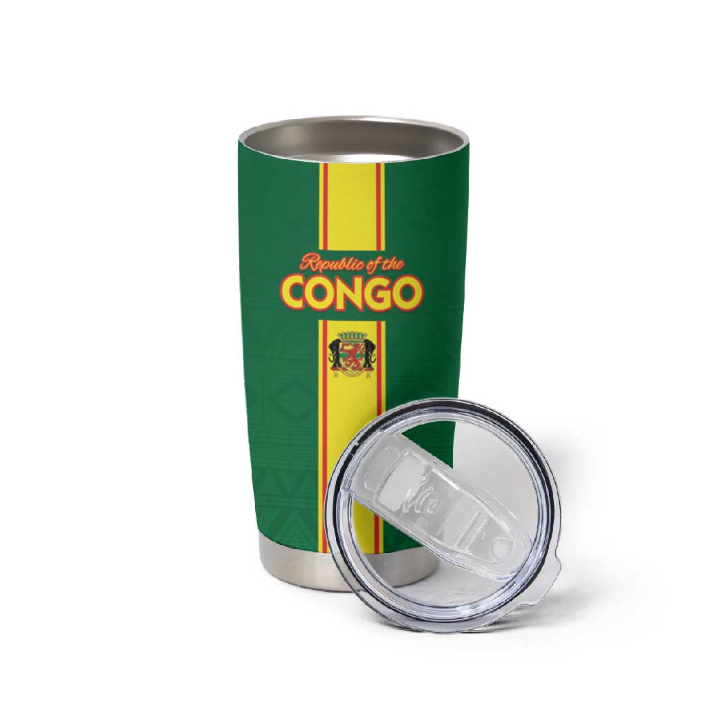 Custom Republique du Congo Football Tumbler Cup Go Ba Diabulu ya Mbwaki Green Color LT15