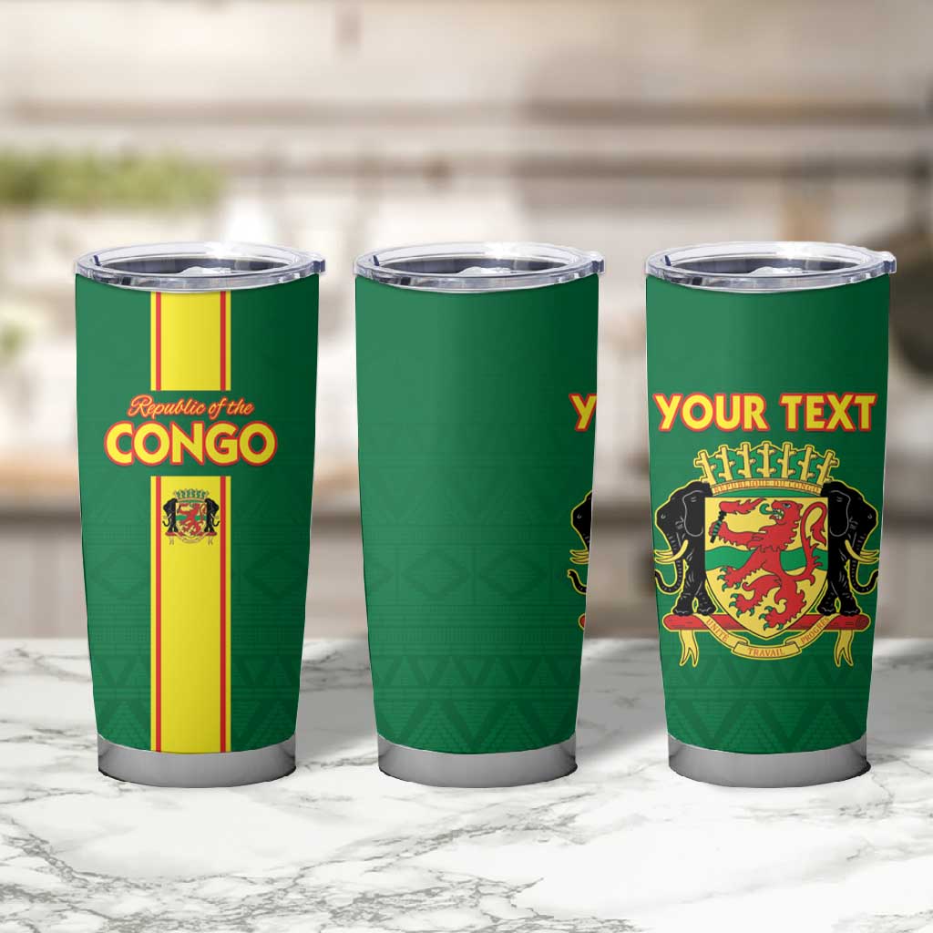 Custom Republique du Congo Football Tumbler Cup Go Ba Diabulu ya Mbwaki Green Color LT15