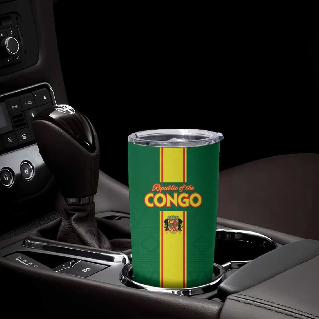 Custom Republique du Congo Football Tumbler Cup Go Ba Diabulu ya Mbwaki Green Color LT15