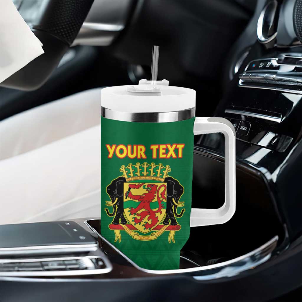 Custom Republique du Congo Football Tumbler With Handle Go Ba Diabulu ya Mbwaki Green Color LT15