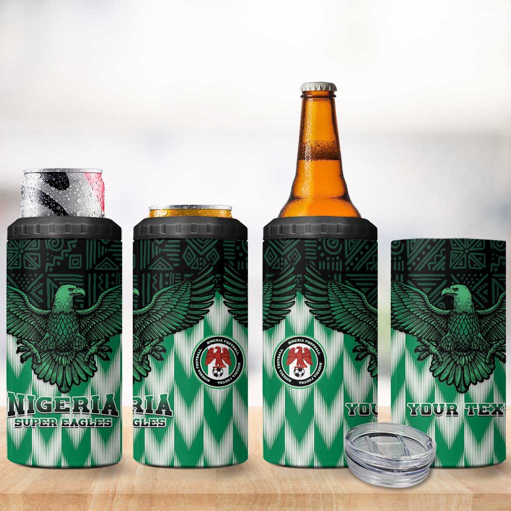Custom Nigeria Football 4 in 1 Can Cooler Tumbler African Pattern LT15