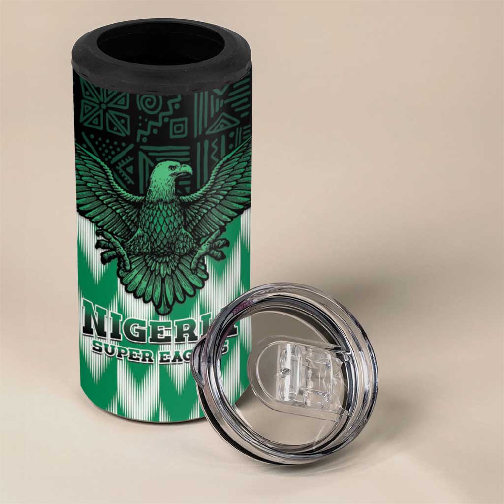 Custom Nigeria Football 4 in 1 Can Cooler Tumbler African Pattern LT15