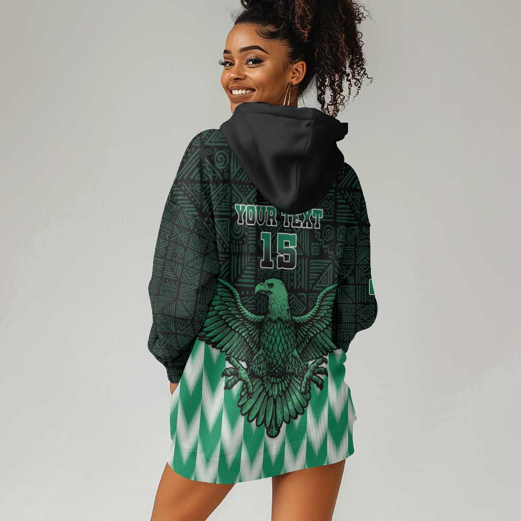 Custom Nigeria Football Hoodie Dress African Pattern LT15