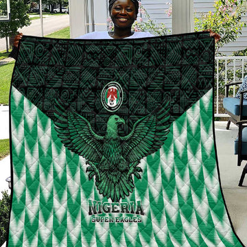Custom Nigeria Football Quilt African Pattern LT15