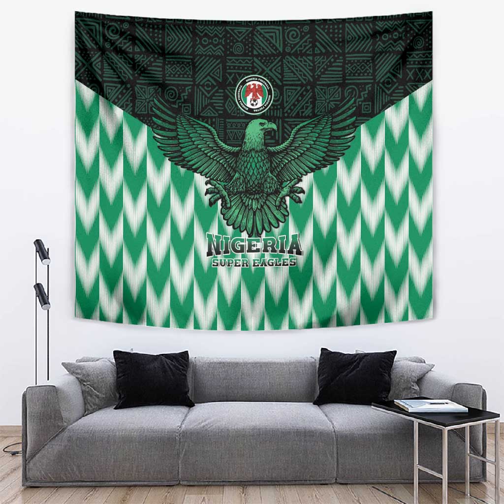 Custom Nigeria Football Tapestry African Pattern LT15