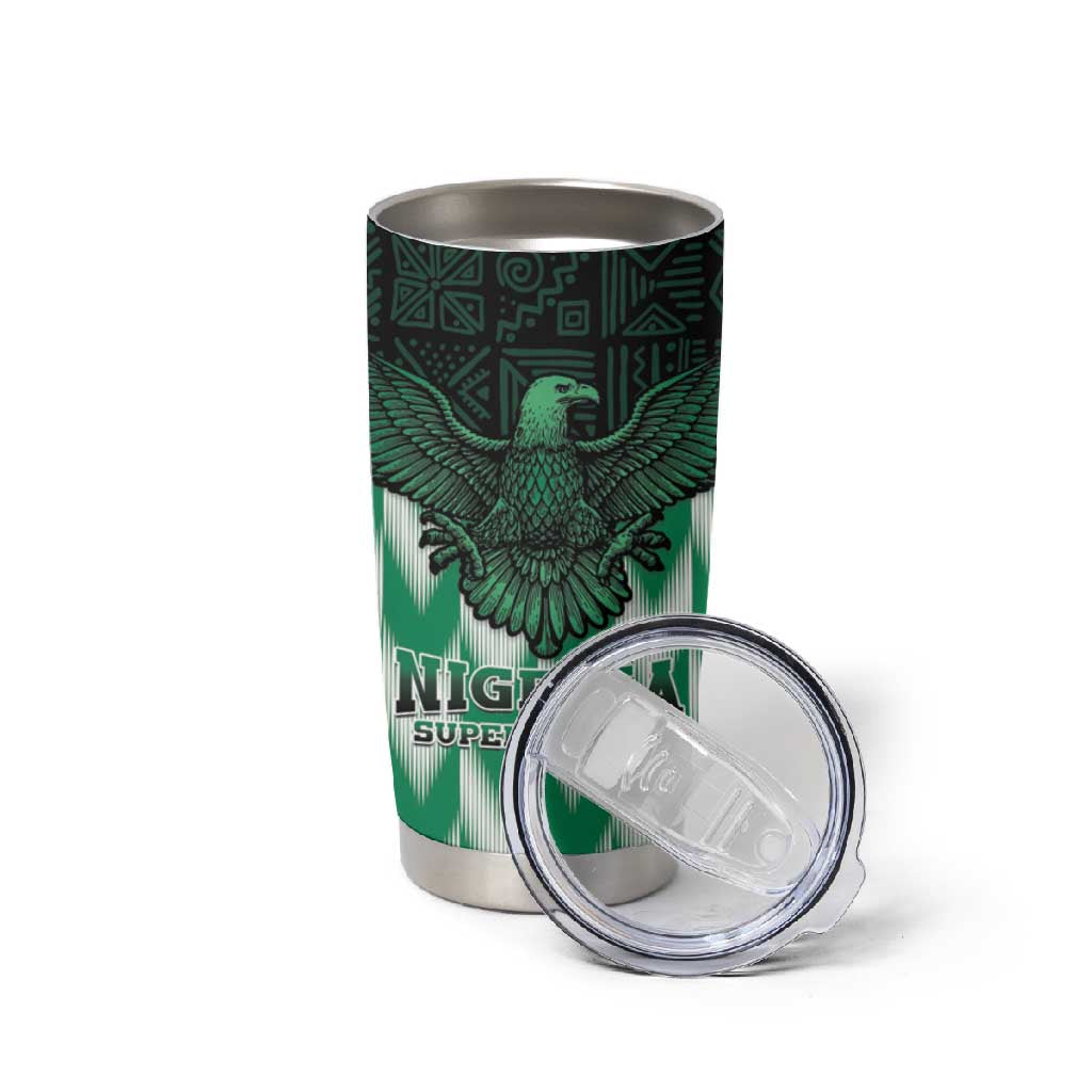 Custom Nigeria Football Tumbler Cup African Pattern LT15