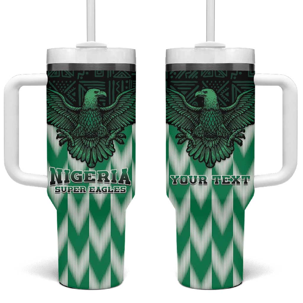Custom Nigeria Football Tumbler With Handle African Pattern LT15