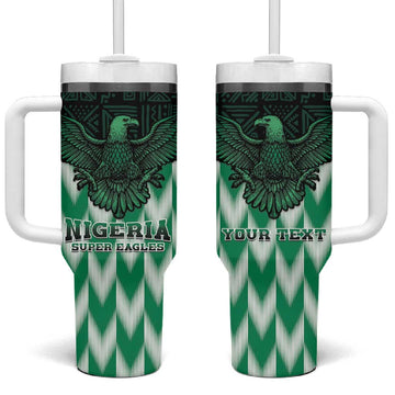 Custom Nigeria Football Tumbler With Handle African Pattern LT15