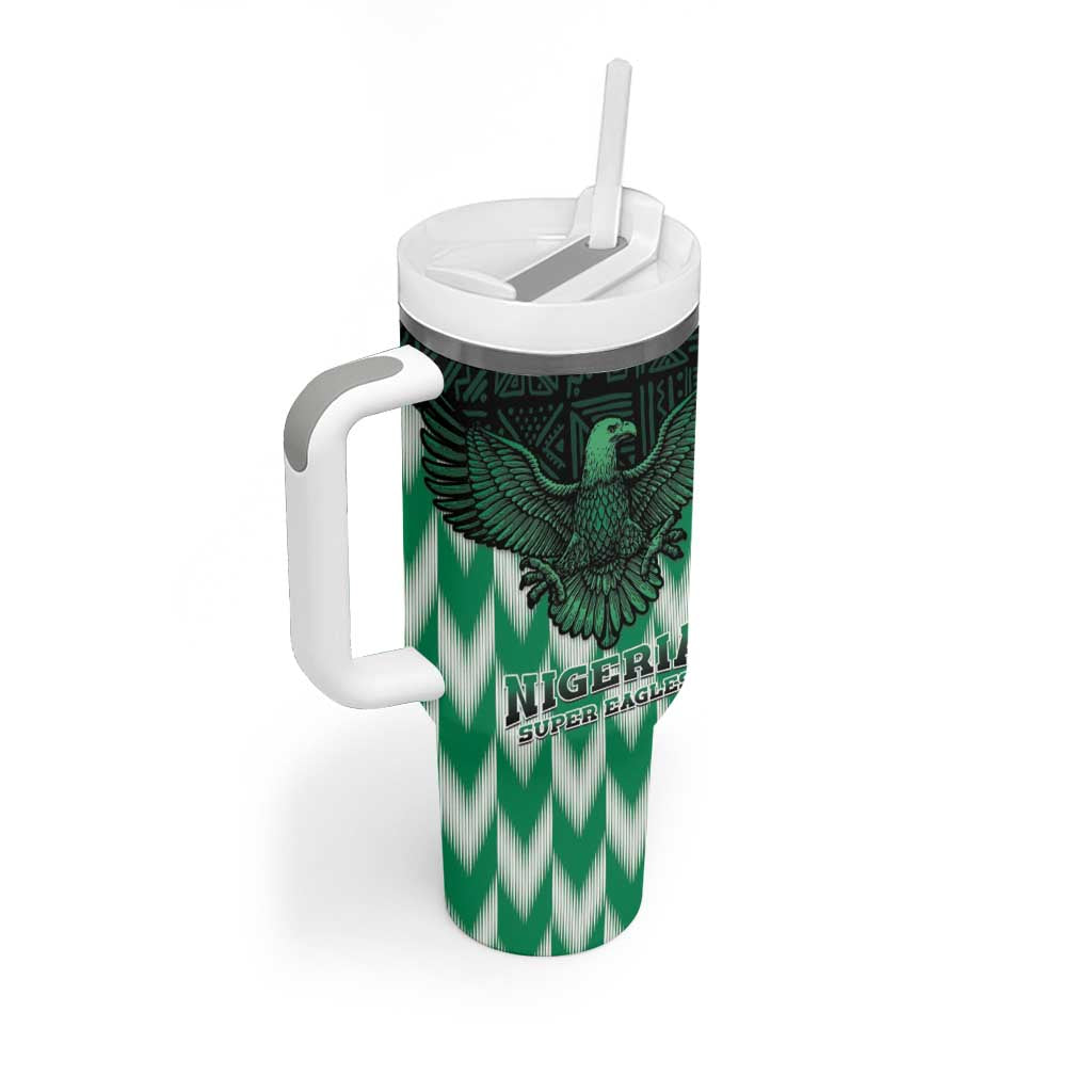 Custom Nigeria Football Tumbler With Handle African Pattern LT15