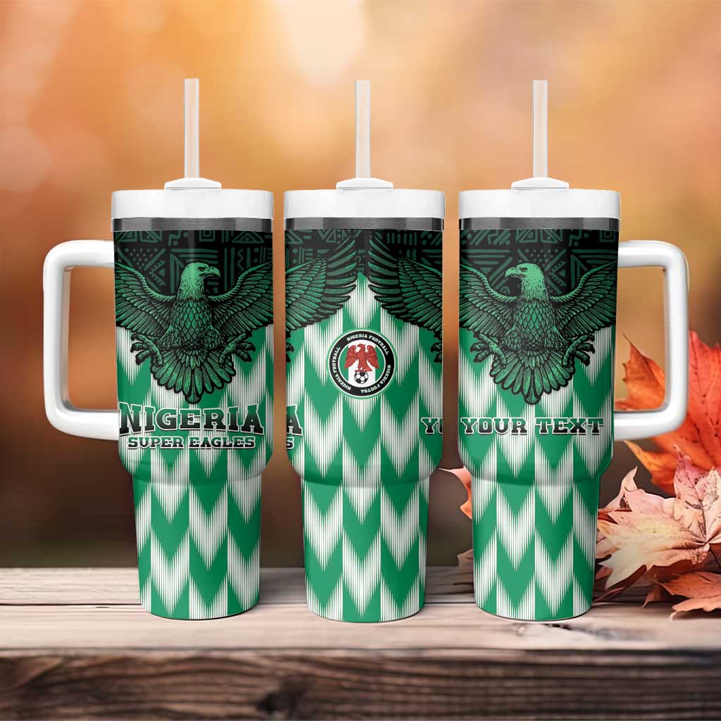 Custom Nigeria Football Tumbler With Handle African Pattern LT15